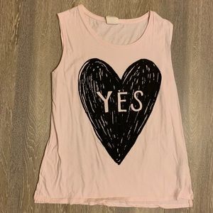 Pink Yes Heart Tank
